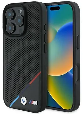 Obrázek produktu pro BMW BMHMP16L23PUPDK Pevné pouzdro Apple iPhone 16 Pro M Perforovaná tříbarevná linka MagSafe černá