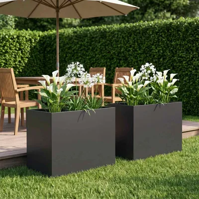 Produktbild von Maison Exclusive - Garten-Pflanzgefäß 2 stk. Schwarz 60 x 40 x 50 cm