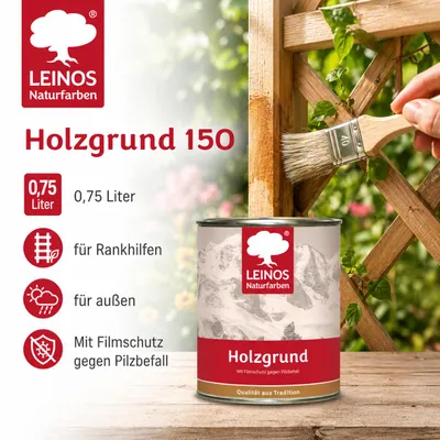 Produktbild von LEINOS Holzgrund 0,75 l – Grundierung für Holz außen, offenporig, farblos, KI-generiertes Bild