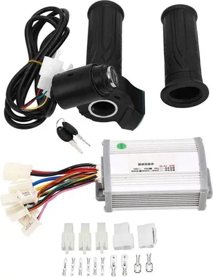 Produktbild von 36V 800W Aluminium Borstelmotorcontroller mit Gaspedaal-Display für DIY-Fahrradumrüstung.