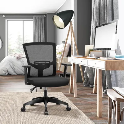 Obrázek produktu pro Ergonomická kancelářská židle s nastavitelnou bederní opěrkou, výklopovými podloketníky a vysokou nosností