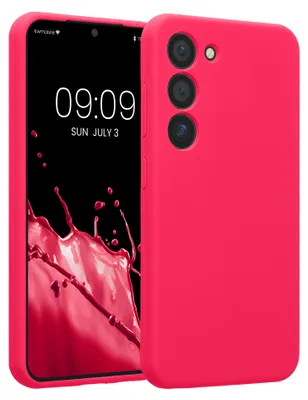 Produktbild von kwmobile Hülle kompatibel mit Samsung Galaxy S23 - Hülle Silikon gummiert - Handyhülle - Handy Case in Neon Pink