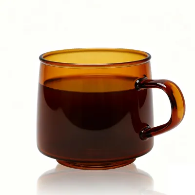 Glaskaffeetasse 350 ml Borosilikatglas bernsteinfarben