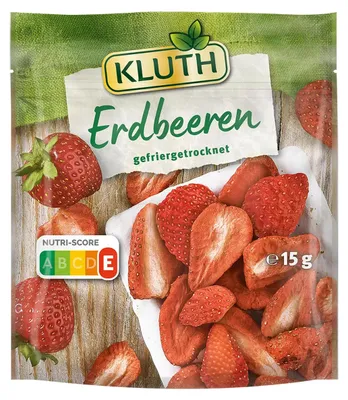 Image de Fraises lyophilisées Kluth parfaites pour le yaourt et le muesli 15g
