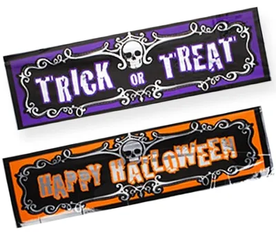 2 Halloween-Metallic-Banner, 90 cm, für Partydekoration