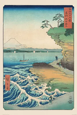 Productafbeelding van Hiroshige - Kustlandschap bij Hoda - Poster, print - Formaat 61x91,5 cm