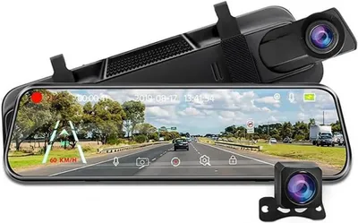 Productafbeelding van Voor Mazda 2 2014-2024 Spiegel Dashcam, 10" Touchscreen 2K Voor- en 1080P Achteruitkijkspiegelcamera met Nachtzicht,2K+1080P
