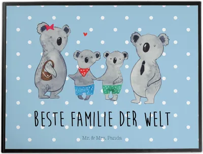 Produktbild von Mr. & Mrs. Panda schreibtischunterlage Koala Familie zwei - Blau Pastell - Geschenk, Tischunterlage, Zusammen, Koalabär, tischschutzmatte, Schreibunterlage, Muttertag