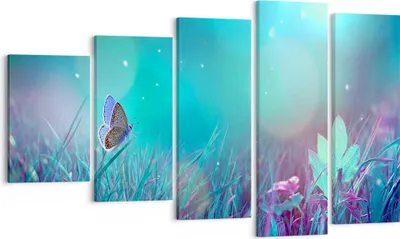Produktbild von Bild auf Leinwand - Leinwandbild - Schmetterling Wiese Blume - 100x60cm - Wand Bild - Wanddeko - Leinwanddruck - Bilder - Kunstdruck - Wanddekoration - Leinwand bilder - Wandkunst - EG100x60-4077