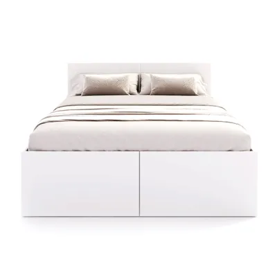 Produktbild von FDM Bett Panama Pami RS 120x200 cm mit Lattenrost aus Holz Stauraum weiß