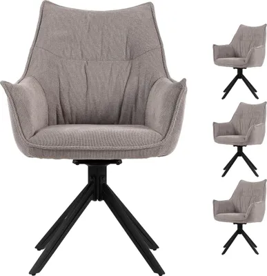 Produktbild von Diningsessel Ginosa - 4er Set - drehbar - hellgrau