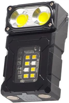 Immagine prodotto di Torcia LED ricaricabile con porta USB mini, torcia magnetica portatile con supporto, lampada da campeggio a LED super luminosa, illuminazione di emergenza laterale a LED COB, compatta e resistente all'acqua, ideale per il campeggio e le attività all'aperto