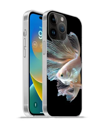 Produktbild von MuchoWow® Handyhülle Schutzhülle Hülle für Apple iPhone 14 Pro - Softcase Fisch - Schwanz - Schwarz Silikon Softcase Handy Hülle - Umschlag