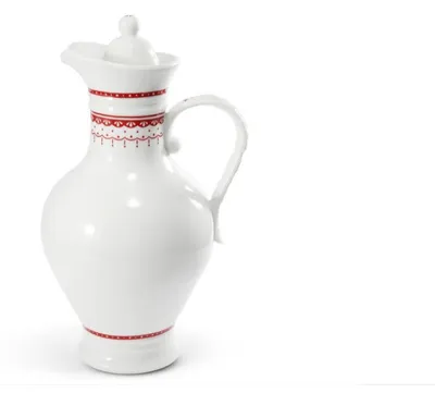 Produktbild von Krug mit Deckel, 2,3 l, tschechisches Porzellan, Hyggeline, rot, Leander