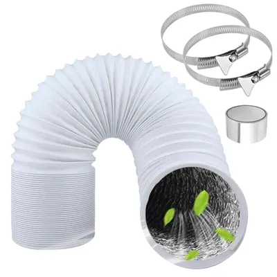 Produktbild von 3 Meter Flexible PVC-Ablaufschlauch mit Aluminiumrohr und Klemmen