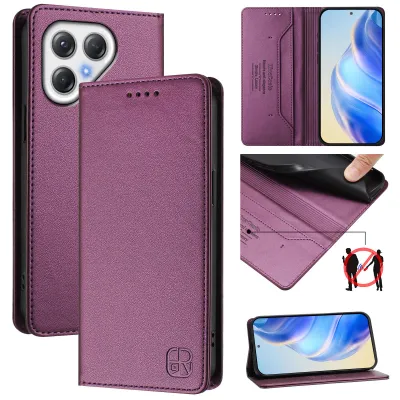 Produktbild von Lederhülle für Tecno Pova 7 4G Hülle Flip Brieftasche Kartenfächern Ständer Schutzhülle Lila