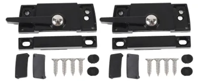 Produktbild von 2 Set Schiebefenster-Schieberiegel, Zinklegierung, Aluminium, Nockentyp, Flügel links, schwarz