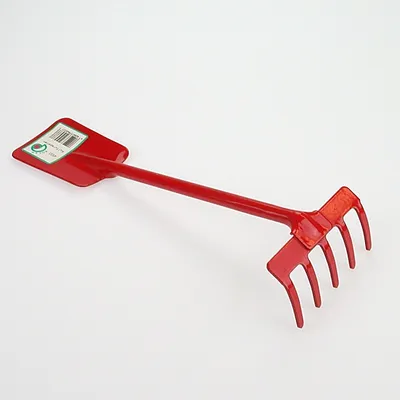 Produktbild von Polar 4533 Kulturspaten Rechen Qualitätsstahl rot Hochbeet Grabpflege Garten