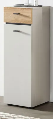 Produktbild von Badezimmer Kommode "Matteo" in Kaschmir und Evoke Eiche 32 x 91 cm