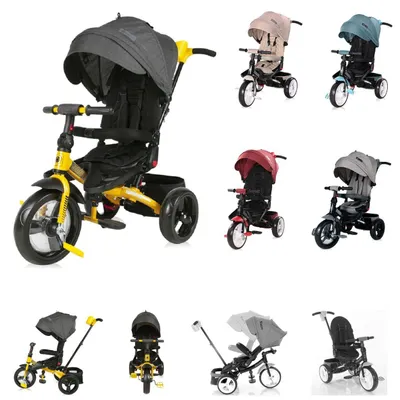 Produktbild von Lorelli Tricycle Jaguar 4 in 1 Schiebestange Sitz drehbar, verstellbar, Faltdach schwarz