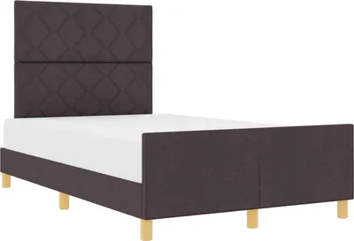 Immagine prodotto di vidaXL Struttura letto con testiera marrone scuro 120 x 190 cm in tessuto