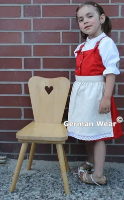 Produktbild von 3-tlg Kinder Dirndl Mädchendirndl dirndlbluse dirndlschürze kleid Rot/weiss, Größe:92