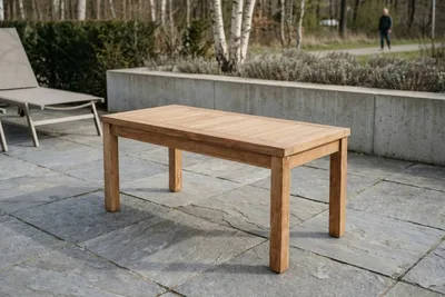 Produktbild von Couchtisch aus Teakholz für den Garten 100 x 50 x 45