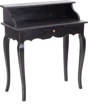 Produktbild von MASSIVHOLZ SEKRETÄR NAPOLEON 92x80cm(HxB) | Massivholz Schreibtisch | Farbe: 09 voodoo - schwarz