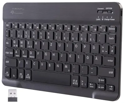 Obrázok produktu pre Klávesnica Bluetooth, kompaktná, bezdrôtová, s batériou, pre viacero zariadení, s Bluetooth technológiou, mechanické klávesy, rozloženie QWERTZ, vhodná pre tablet