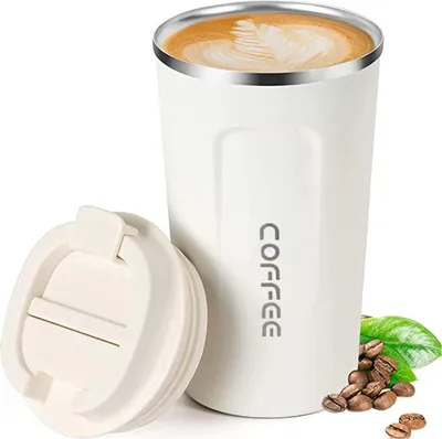 Immagine prodotto di ERBO thermo mug to go 510ml bianco - Tazza da caffè a prova di perdite con coperchio
