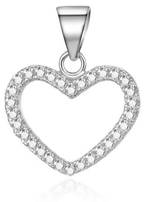 Immagine prodotto di Delicato ciondolo in argento con cuore in zirconi AGH743