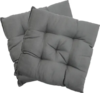 Produktbild von Stuhlkissen 38x38 cm ComfySeat - Sitzkissen mit 6 cm Comfort Sitzpolster - Indoor & Outdoor, Farbe:Grau, Set:2er Set