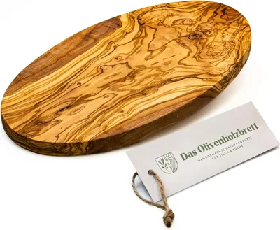 Produktbild von Ovale Frühstücksbrett 35 cm - Olivenholz