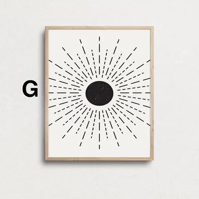 Produktbild von Schwarz Weiß Abstrakt Poster· Geschenkidee · Vintage Wohnkultur · Bilder Wohnzimmer · Wandbilder Schlafzimmer · Deko Print ohne Rahmen · Motiv G · 13 × 18 cm