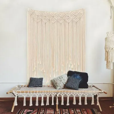 Produktbild von Boho Makramee Wandbehang Tapestry Tür Fenster Vorhang Hochzeit Hintergrund