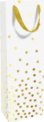 Produktbild von Braun & Company Geschenktragetasche Golden Dots weiß 12 x 37 x 8 cm