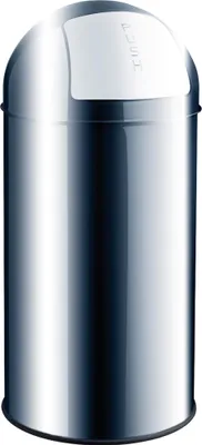 Produktbild von helit Abfalleimer mit Push Einwurfklappe 50 Liter silber Edelstahl