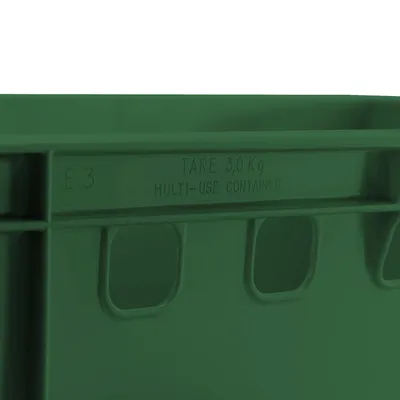 Produktbild von 4x Fleischkiste E3 Metzgerkiste 60x40x30cm lebensmittelecht, robust, stapelbar - Eurokisten Lagerkiste Stapelkiste aus Deutschland, Farbe:dunkelgrün