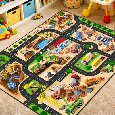 Kinderteppich Spielteppich rutschfest 60x90 cm maschinenwaschbar