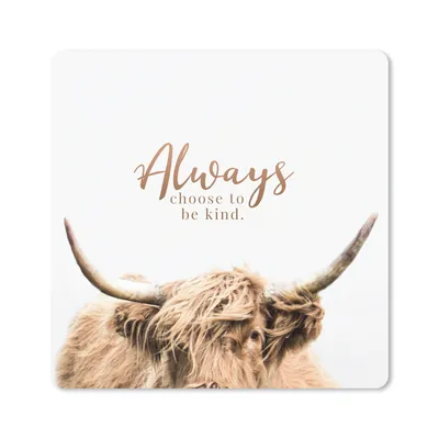 Produktbild von MuchoWow® Mauspad Mousepad Schottischer Highlander - Sprichwörter - Tier 20x20 cm - Mousepads - Maus Mat - Pad - Mausunterlage - Desk Mat - Bureauartikeln