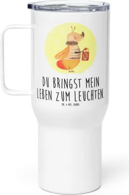 Produktbild von Mr. & Mrs. Panda thermosbecher Glühwürmchen - Weiß - Geschenk, Liebesspruch, Heiratsantrag, Jahrestag, Isolierbecher, Kaffee-to-go-Becher, Thermobecher, Lustige Sprüche