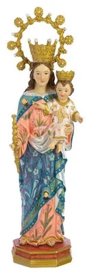 Marienfigur aus Harz, handbemalte Krone, 30 cm