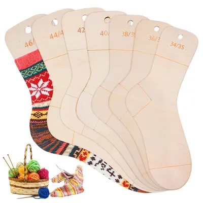 Productafbeelding van Set van 7 Sokkenborden met Maataanduiding voor Breien en Haken