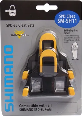 Produktbild von SHIMANO SM-SH11 SPD-SL Cleats, Bewegungsfreiheit 6°, gelb/schwarz (1 Paar)