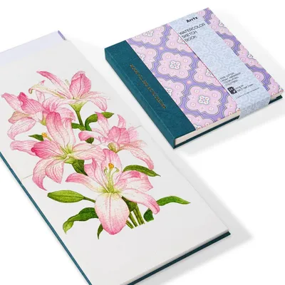 Obrázek produktu pro Akvarelový skicák s pevnou vazbou, rozměry 13,8 x 13,8 cm, 100% bavlna, hladký papír, 24 listů