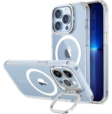 Image de Coque de protection pour iPhone 13 Pro, compatible MagSafe et avec support intégré, transparente