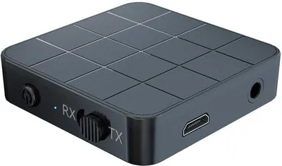 Image de Adaptateur audio Bluetooth 5.0, 2 en 1, portable, adaptateur audio sans fil de 3,5 mm pour ordinateur, ordinateur portable, chaîne stéréo, smartphone, lecteur MP3, lecteur CD.