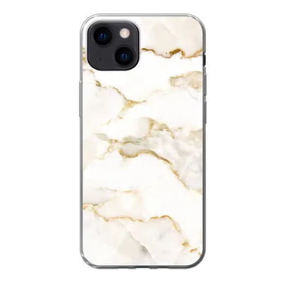 Produktbild von MuchoWow® Handyhülle Schutzhülle Hülle für iPhone 13 mini Marmor - Limette - Gold - Luxus - Marmoroptik - Weiß Silikon Softcase Handy Hülle - Softcase