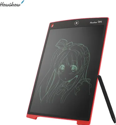 Obrázek produktu pro HowShow H12 12palcový LCD digitální psací kreslící tablet Grafické tablety s perem Přenosný stíratelný elektronický kreslící tablet pro děti a dospělé, červený