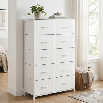 Produktbild von SONGMICS Kommode, Schrank, 10 Stoffschubladen, für Schlafzimmer, Flur, Wohnzimmer, weiß